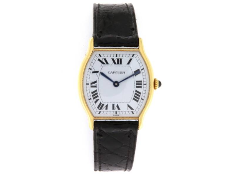 MECHANICAL YELLOW GOLD/LEATHER WOMEN'S WATCH PARIS TORTUE CARTIER 81722253